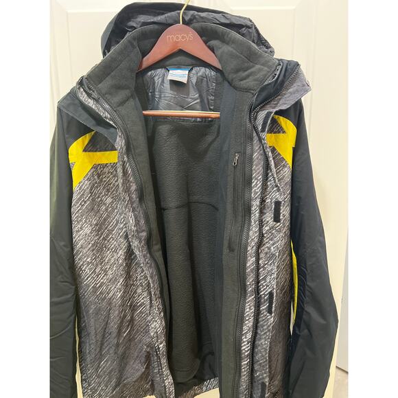 Columbia interchange 2 in 1 men’s jacket large removable hood/shell waterproof - Picture 5 of 12